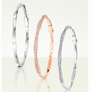 Spiral Paved Diamond Bangle Bracelet