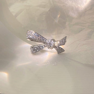 Tildas Bow Silver Diamond Ring