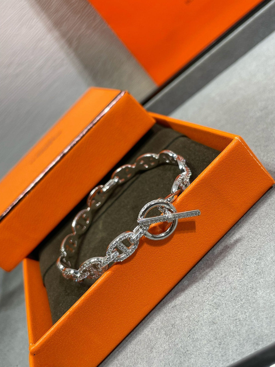 Chaine Dancre Enchainee Diamond Silver Bracelet 255