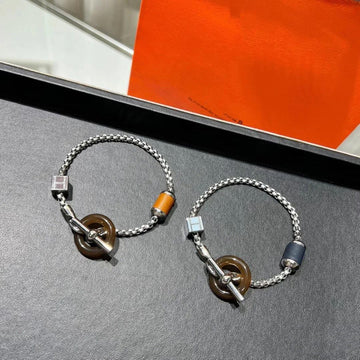 Hm Black Circle Silver Bracelet