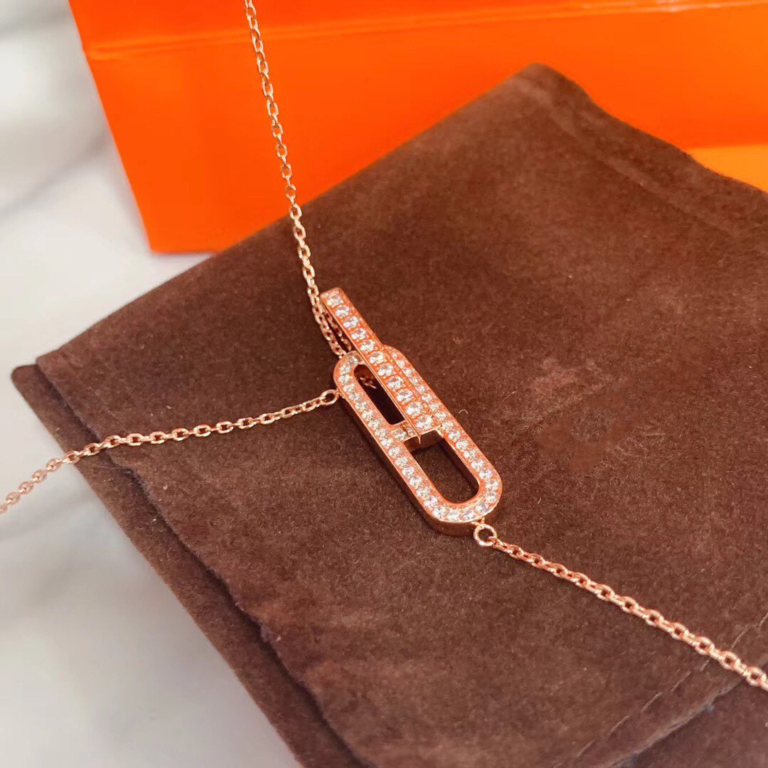 Hm Necklace Platinum Rose Gold Diamond