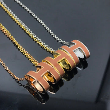 H Necklace Brown