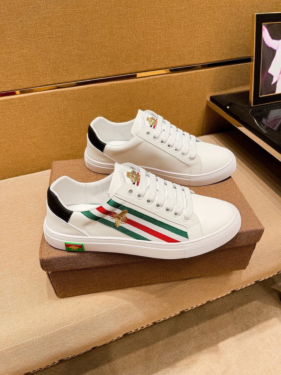GG Ace White Bee Stripes