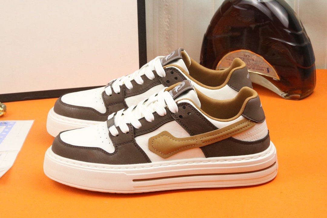 GG Light Foam Brown Leather White