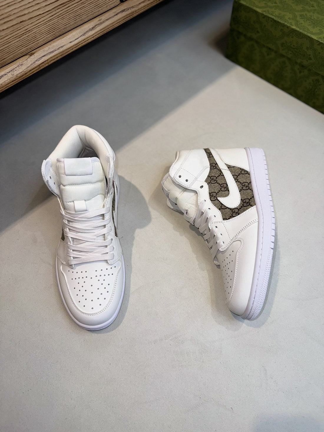 GG Air Jordan White Brown