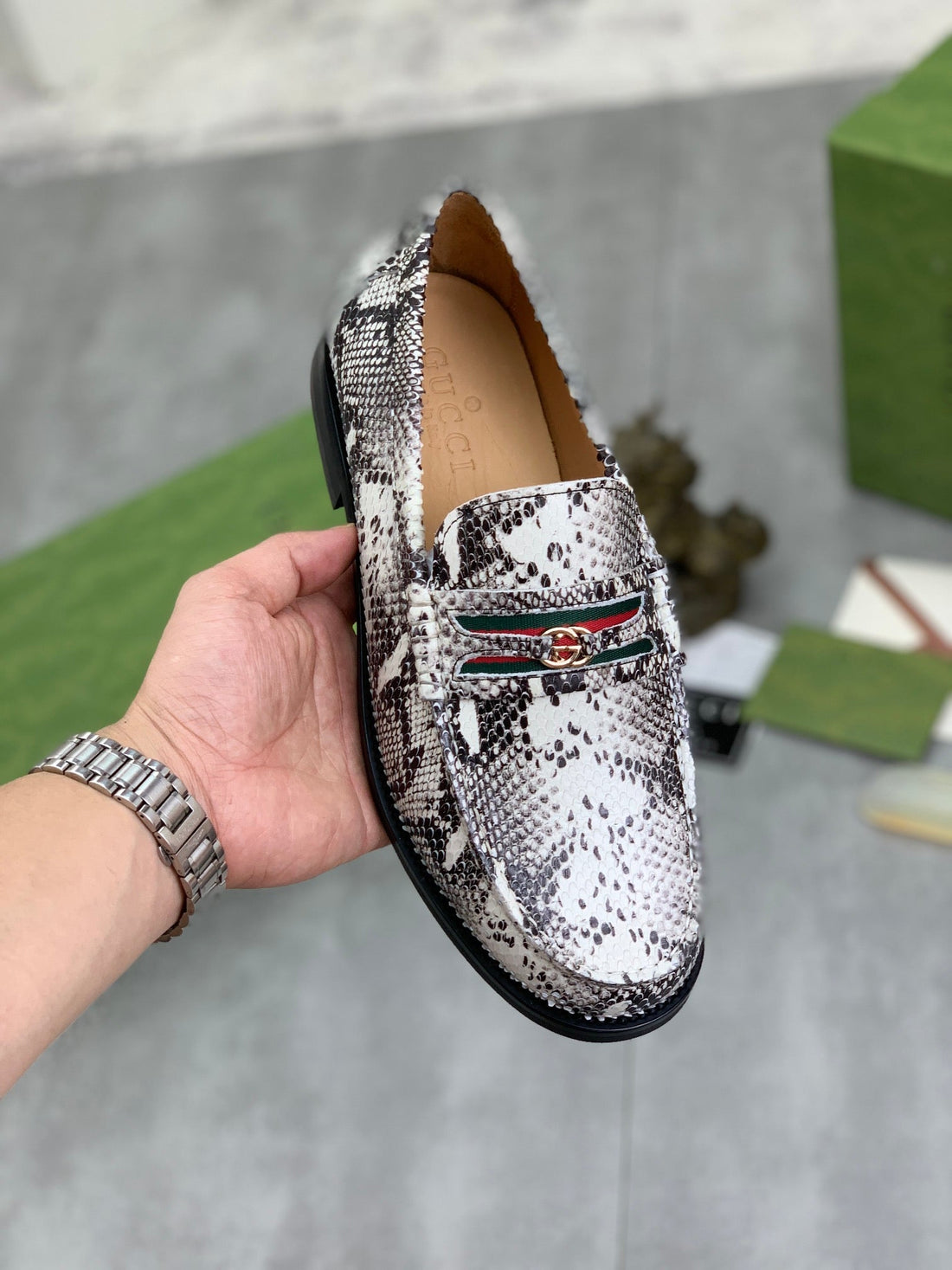 GG Loafer Men's Brown Python Leather