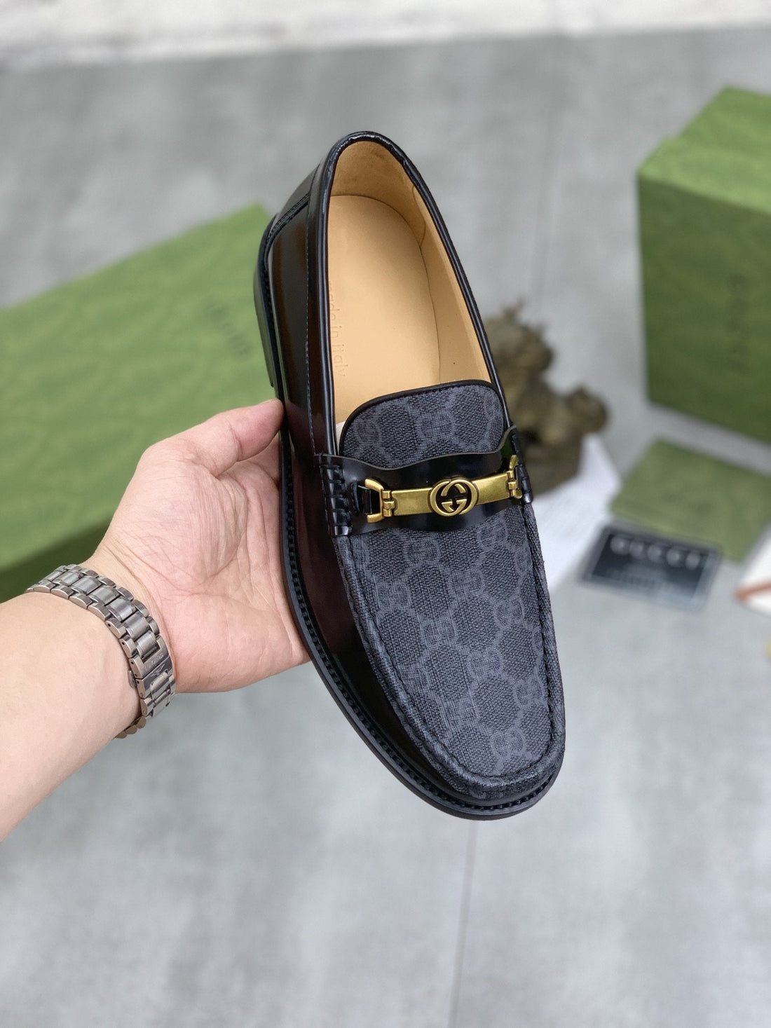 GG Loafer Men's Black Smooth Leather