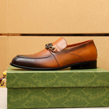 GG Men's Brown Leather Loafers