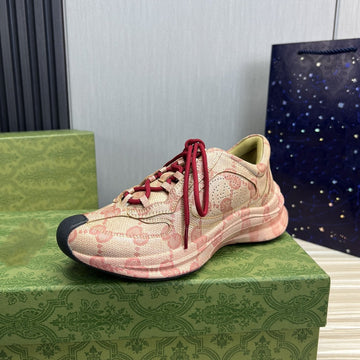 GG Run Dark Pink Leather Sneakers