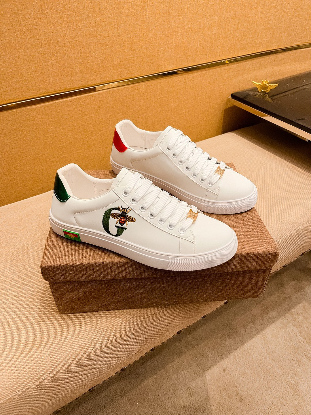 GG Ace Embroidered Sneaker White