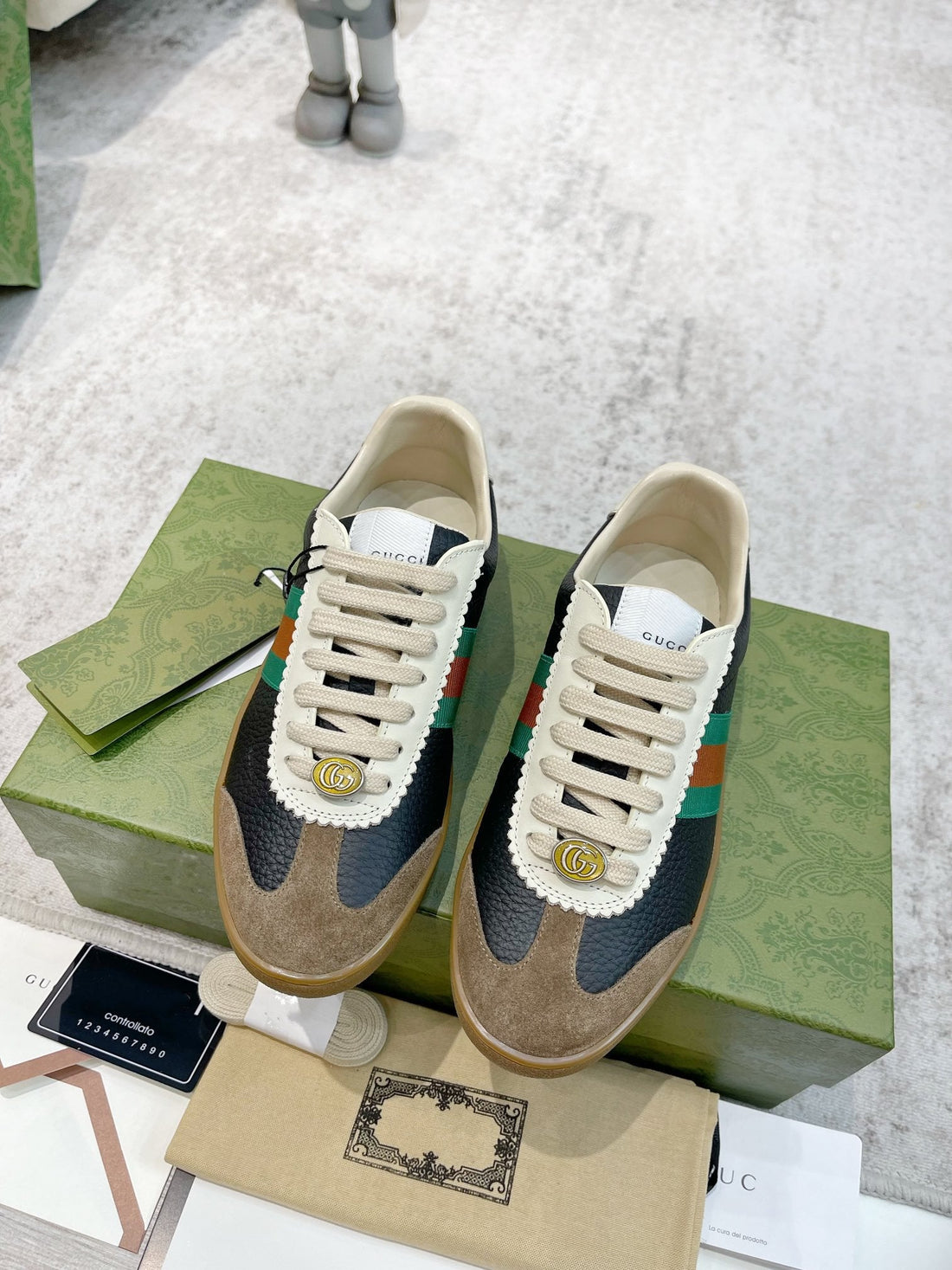 GG Sneakers Ardesia Brown Black Leather