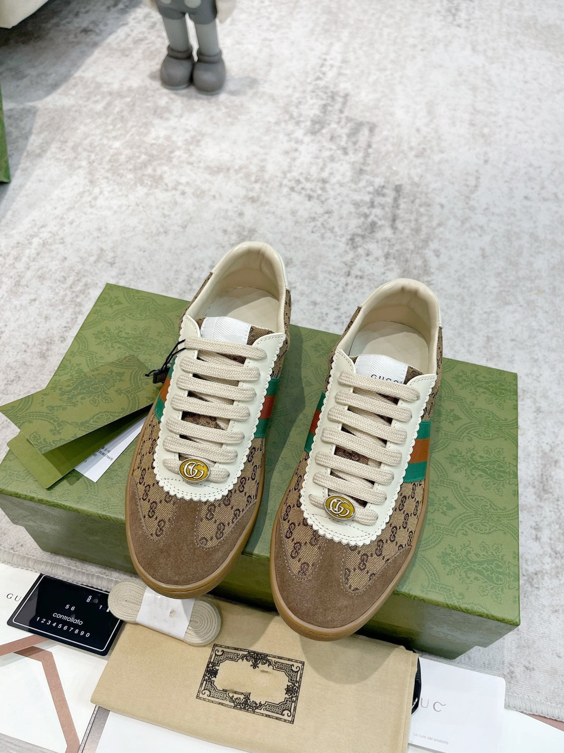GG Sneakers Ardesia Brown White Leather