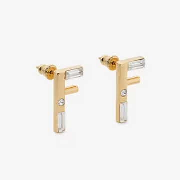 F First Earrings Gold Diamond