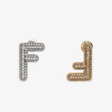 Ff Earrings Small Silver&Gold Diamond