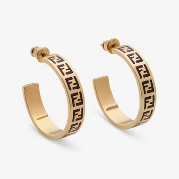 Forever Ff Black Gold Earrings