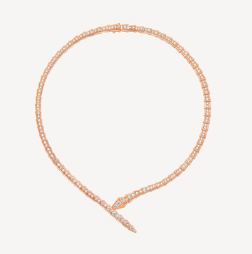 Serpent Viper Diamond Paved Necklace