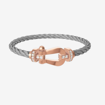 Force 10 Half Diamond Buckle Grey Corderi Pink Gold Large Model