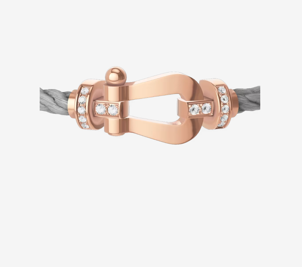 Force 10 Half Diamond Buckle Grey Corderi Pink Gold Large Model