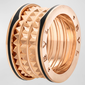 Zero 1 Rock Black Ceramic Pink Gold Large Model