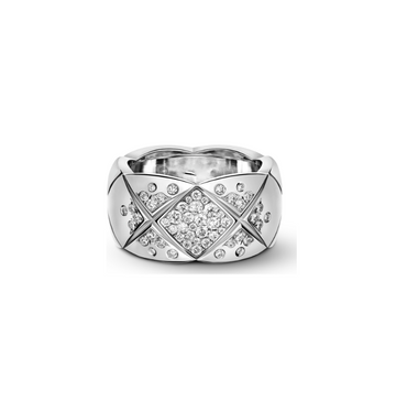 Coco Crush 10MM Quilted Diamond Silver Ring