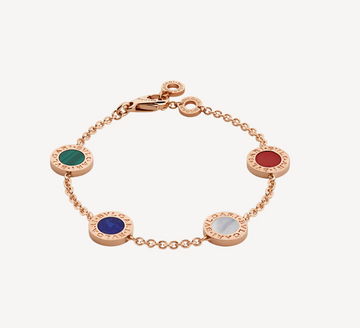 Bvl Pink Gold Multicolor 4 Motif Bracelet