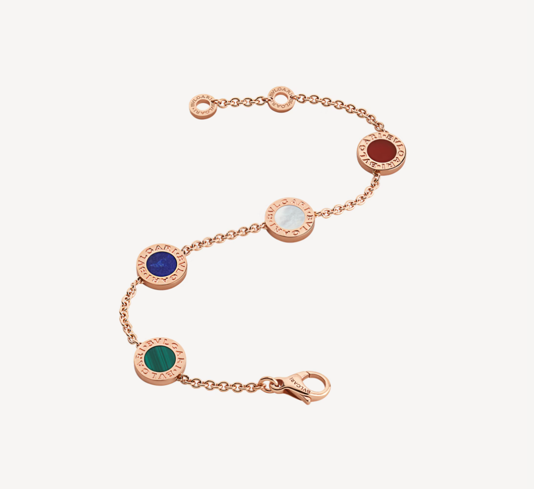 Bvl Pink Gold Multicolor 4 Motif Bracelet