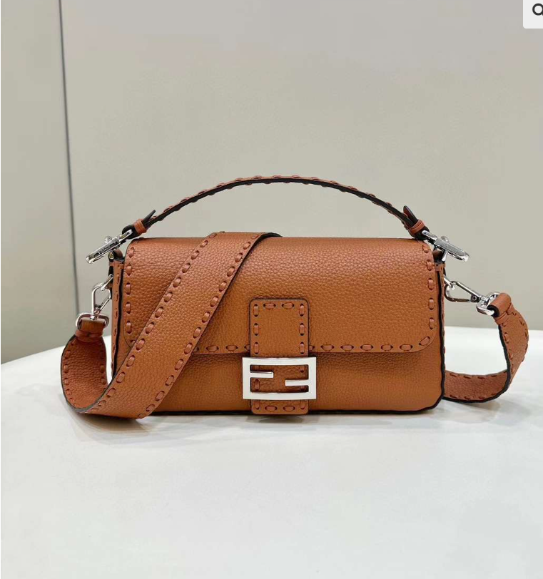 Baguette 27CM Brown Calfskin Silver Hardware