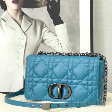 Medium Caro 25.5 Azure Blue Black Hardware
