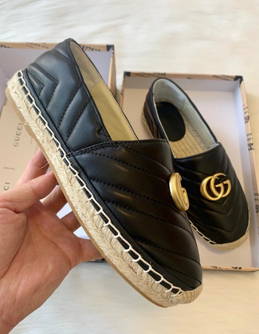 GG Espadrilles Black Calfskin