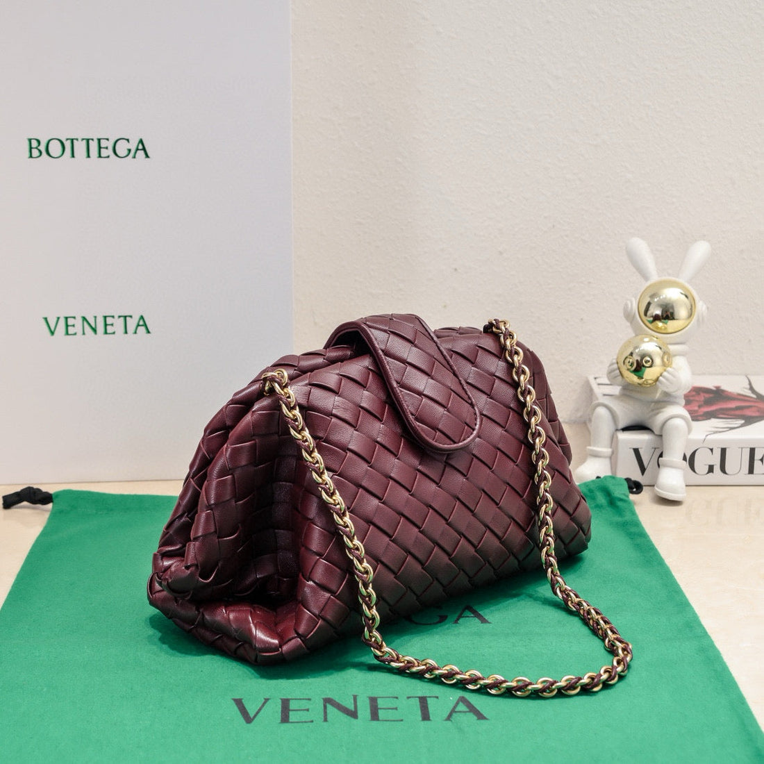 Bv Small Intrecciato Clutch Barolo Leather
