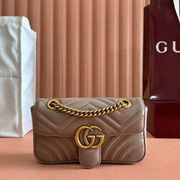 Gc Marmont Matelassé Bag Nude Leather
