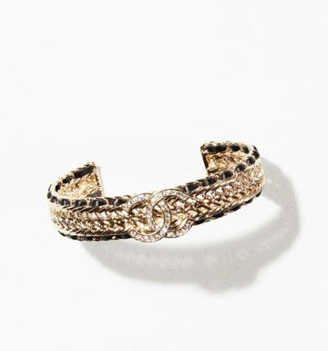 CC Black Rope Bracelet Gold Diamond