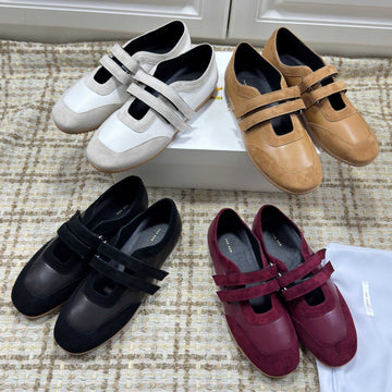 The Row 2025 Ballet Flat Sheepskin Suede 560619