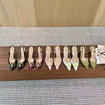 Valentino Five-Colors Open-Back Slingback 75 In Cow Patent
