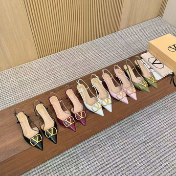 Valentino Five-Colors Open-Back Slingback 40 In Cow Patent
