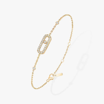 Baby Move Paved Pink Gold Diamond Bracelet