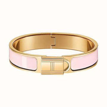 H Lock Pink Gold Bracelet 12MM