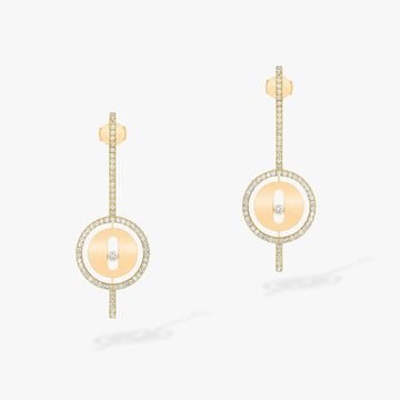 Lucky Move Arrow Pink Gold Diamond Earrings