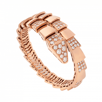 Serpenti Wide Bracelet Pink Gold Diamond
