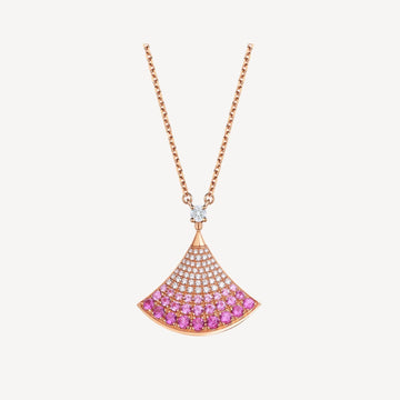 Dream Pink Diamond Paved Necklace