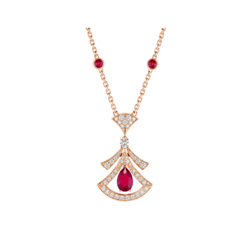 Dream Necklace Carnelian Diamond Pink Gold