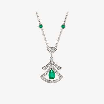 Dream Necklace Malachite Diamond Silver