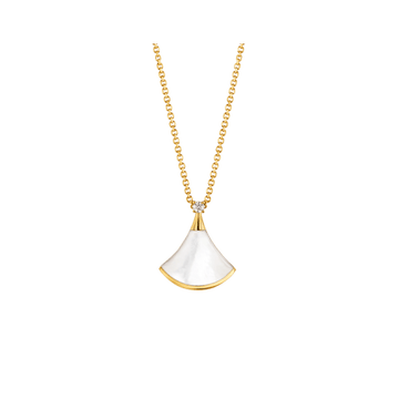 Dream Necklace White Mop Gold 1 Diamond