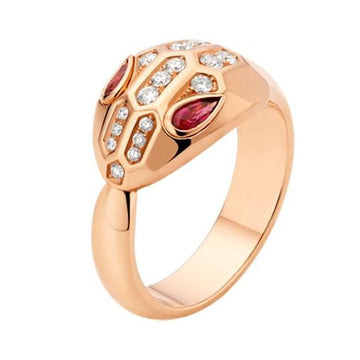 Serpenti Ring Snake Pink Pink Gold Diamond