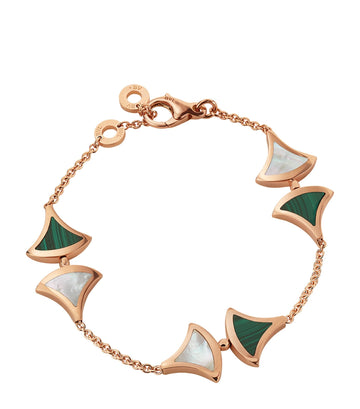 Dream Mop And Malachite Bracelet Pink Gold
