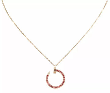 Juste Necklace Gold Red Diamonds
