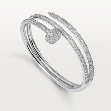 Juste Bracelet 3.5mm Double Rows Silver Diamond