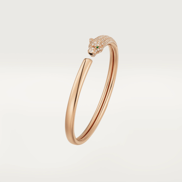 Panthere Pink Gold Diamond Open Bracelet