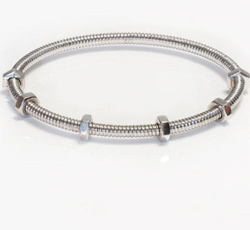 Nuts And Bolts Silver Bracelet