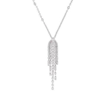Frange Necklace Silver Diamond